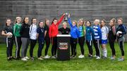 26 September 2019; Women's National Team Manager Vera Pauw, centre, with players from the RUSTLERS CUFL Women's League during the RUSTLERS Third Level Football Launch at Campus Conference Centre, in FAI HQ, Dublin. Photo by David Fitzgerald/Sportsfile