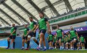 27 September 2019; Ireland players, including from left, Rory Best, Jordan Larmour, Jean Kleyn, Niall Scannell, Chris Farrell, CJ Stander and Conor Murray make their way onto the pitch prior to their captain's run at the Shizuoka Stadium Ecopa in Fukuroi, Shizuoka Prefecture, Japan. Photo by Brendan Moran/Sportsfile