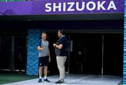 27 September 2019; Head coach Joe Schmidt in conversation with Rugby World Cup Match Commissioner Mark Harrington during the Ireland Rugby captain's run at the Shizuoka Stadium Ecopa in Fukuroi, Shizuoka Prefecture, Japan. Photo by Brendan Moran/Sportsfile