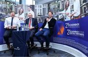 27 September 2019; Former Munster and Ireland players Tomas O'Leary, John Kelly and David Corkery in attendance at the Permanent TSB Rugby World Cup Charity Breakfast in aid of the International Mixed Ability Rugby Tournament in Permanent TSB Blackpool Branch, Cork. Photo by Matt Browne/Sportsfile