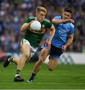 14 September 2019; Killian Spillane of Kerry in action against David Byrne of Dublin during the GAA Football All-Ireland Senior Championship Final Replay match between Dublin and Kerry at Croke Park in Dublin. Photo by Ray McManus/Sportsfile