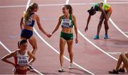 27 September 2019; Michelle Finn of Ireland shakes hands with Courtney Frerichs of USA after competing in the Women's 3000m Steeple Chase during day one of the World Athletics Championships 2019 at the Khalifa International Stadium in Doha, Qatar. Photo by Sam Barnes/Sportsfile