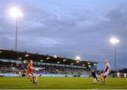 27 September 2019; Pat Burke of Kilmacud Crokes shoots to score his side's first goal past St Sylvester goalkeeper Michael Shiel during the Dublin County Senior Club Football Championship Group 1 match between Kilmacud Crokes and St Sylvester’s at Parnell Park in Dublin. Photo by Harry Murphy/Sportsfile