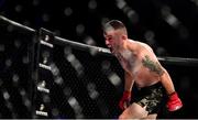 27 September 2019; Richie Smullen celebrates after defeating Sean Tobin in their featherweight bout at Bellator Dublin in the 3Arena, Dublin. Photo by David Fitzgerald/Sportsfile