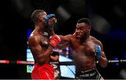 27 September 2019; Dominique Wooding, right, in action against Frans Mlambo during their bantamweight bout at Bellator Dublin in the 3Arena, Dublin. Photo by David Fitzgerald/Sportsfile