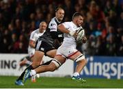 27 September 2019; Sean Reidy of Ulster in action against Cory Allen of Ospreys during the Guinness PRO14 Round 1 match between Ulster and Ospreys at Kingspan Stadium in Belfast. Photo by Oliver McVeigh/Sportsfile