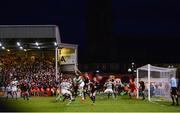 27 September 2019; Graham Burke of Shamrock Rovers heads his side's first goal during the Extra.ie FAI Cup Semi-Final match between Bohemians and Shamrock Rovers at Dalymount Park in Dublin. Photo by Stephen McCarthy/Sportsfile