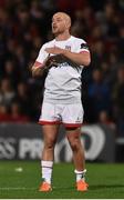 27 September 2019; Matt Faddes of Ulster issuing instructions during the Guinness PRO14 Round 1 match between Ulster and Ospreys at Kingspan Stadium in Belfast. Photo by Oliver McVeigh/Sportsfile