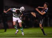 27 September 2019; Ronan Finn of Shamrock Rovers in action against Keith Buckley of Bohemians during the Extra.ie FAI Cup Semi-Final match between Bohemians and Shamrock Rovers at Dalymount Park in Dublin. Photo by Stephen McCarthy/Sportsfile