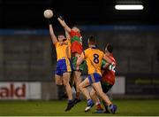 27 September 2019; Alisdar Fitzgerald of Na Fianna in action against Carl Keely of Ballymun Kickhams during the Dublin County Senior Club Football Championship Group 1 match between Na Fianna and Ballymun Kickhams at Parnell Park in Dublin. Photo by Harry Murphy/Sportsfile