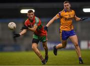 27 September 2019; Carl Keely of Ballymun Kickhams in action against Alisdar Fitzgerald of Na Fianna during the Dublin County Senior Club Football Championship Group 1 match between Na Fianna and Ballymun Kickhams at Parnell Park in Dublin. Photo by Harry Murphy/Sportsfile