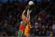 27 September 2019; Fiach Andrews of Ballymun Kickhams in action against Eoin Murchan of Na Fianna during the Dublin County Senior Club Football Championship Group 1 match between Na Fianna and Ballymun Kickhams at Parnell Park in Dublin. Photo by Harry Murphy/Sportsfile