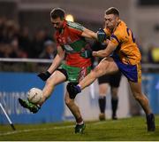 27 September 2019; Dean Rock of Ballymun Kickhams in action against Alisdar Fitzgerald of Na Fianna during the Dublin County Senior Club Football Championship Group 1 match between Na Fianna and Ballymun Kickhams at Parnell Park in Dublin. Photo by Harry Murphy/Sportsfile