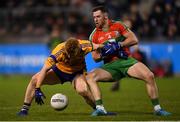 27 September 2019; Conor McHugh of Na Fianna in action against Philly McMahon of Ballymun Kickhams during the Dublin County Senior Club Football Championship Group 1 match between Na Fianna and Ballymun Kickhams at Parnell Park in Dublin. Photo by Harry Murphy/Sportsfile