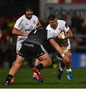 27 September 2019; Sean Reidy of Ulster is tackled by Rhodri Jones of Ospreys during the Guinness PRO14 Round 1 match between Ulster and Ospreys at Kingspan Stadium in Belfast. Photo by Oliver McVeigh/Sportsfile