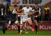 27 September 2019; Matt Faddes of Ulster is tackled by Olly Cracknell of Ospreys during the Guinness PRO14 Round 1 match between Ulster and Ospreys at Kingspan Stadium in Belfast. Photo by Oliver McVeigh/Sportsfile