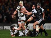 27 September 2019; Luke Marshall of Ulster in action against Cai Evans of Ospreys during the Guinness PRO14 Round 1 match between Ulster and Ospreys at Kingspan Stadium in Belfast. Photo by Oliver McVeigh/Sportsfile
