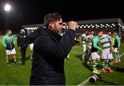 27 September 2019; Shamrock Rovers manager Stephen Bradley celebrates following his side's victory during the Extra.ie FAI Cup Semi-Final match between Bohemians and Shamrock Rovers at Dalymount Park in Dublin. Photo by Seb Daly/Sportsfile
