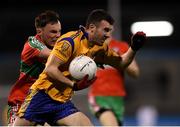 27 September 2019; James Doran of Na Fianna in action against Brian Ashton of Ballymun Kickhams during the Dublin County Senior Club Football Championship Group 1 match between Na Fianna and Ballymun Kickhams at Parnell Park in Dublin. Photo by Harry Murphy/Sportsfile