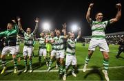27 September 2019; Shamrock Rovers players celebrate following the Extra.ie FAI Cup Semi-Final match between Bohemians and Shamrock Rovers at Dalymount Park in Dublin. Photo by Stephen McCarthy/Sportsfile