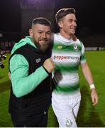 27 September 2019; Shamrock Rovers strength & conditioning coach Darren Dillon, left, and club captain Ronan Finn following the Extra.ie FAI Cup Semi-Final match between Bohemians and Shamrock Rovers at Dalymount Park in Dublin. Photo by Seb Daly/Sportsfile