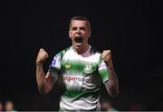 27 September 2019; Sean Kavanagh of Shamrock Rovers celebrates following during the Extra.ie FAI Cup Semi-Final match between Bohemians and Shamrock Rovers at Dalymount Park in Dublin. Photo by Stephen McCarthy/Sportsfile