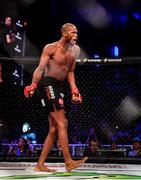 27 September 2019; Michael Page celebrates after defeating Richard Kiely following their welterweight bout at Bellator Dublin in the 3Arena, Dublin. Photo by David Fitzgerald/Sportsfile