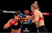 27 September 2019; Danni Neilan, right, in action against Camila Rivarola during their women's strawweight bout at Bellator Dublin in the 3Arena, Dublin. Photo by David Fitzgerald/Sportsfile