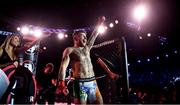 27 September 2019; James Gallagher enters the arena prior to his contract weight bout against Roman Salazar at Bellator Dublin in the 3Arena, Dublin. Photo by David Fitzgerald/Sportsfile