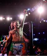 27 September 2019; James Gallagher enters the arena prior to his contract weight bout against Roman Salazar at Bellator Dublin in the 3Arena, Dublin. Photo by David Fitzgerald/Sportsfile