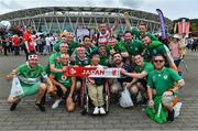 28 September 2019; Ireland and Japan supporters outside the stadium prior to the 2019 Rugby World Cup Pool A match between Japan and Ireland at the Shizuoka Stadium Ecopa in Fukuroi, Shizuoka Prefecture, Japan. Photo by Brendan Moran/Sportsfile