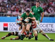 28 September 2019; Cian Healy of Ireland is tackled by Luke Thompson, left, and Jiwon Koo of Japan during the 2019 Rugby World Cup Pool A match between Japan and Ireland at the Shizuoka Stadium Ecopa in Fukuroi, Shizuoka Prefecture, Japan. Photo by Brendan Moran/Sportsfile