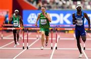 28 September 2019; Thomas Barr of Ireland, centre, on his way to finishing fourth in the Men's 400m Hurdles Semi-Finals during day two of the World Athletics Championships 2019 at Khalifa International Stadium in Doha, Qatar. Photo by Sam Barnes/Sportsfile