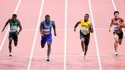 28 September 2019; Justin Gatlin of USA, centre left, and Yohan Blake of Jamaica, centre, right, competing in the Men's 100m Semi-Finals during day two of the World Athletics Championships 2019 at Khalifa International Stadium in Doha, Qatar. Photo by Sam Barnes/Sportsfile