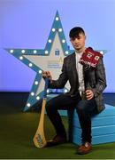 28 September 2019; Pictured is Galway Minor Hurler, Seán McDonagh, named 2019 Minor Hurler of the Year at the 2019 Electric Ireland GAA Minor Star Awards, as voted for by an expert panel of GAA legends including Alan Kerins and Derek McGrath. The Electric Ireland GAA Minor Star Awards create a major moment for Minor players, showcasing the outstanding achievements of individual performers throughout the Championship season. The awards also recognise the effort of those who support them day in and day out, from their coaches to parents, clubs and communities. #GAAThisIsMajor Photo by Seb Daly/Sportsfile