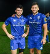 28 September 2019; Harry Byrne, left, and Ross Byrne of Leinster following the Guinness PRO14 Round 1 match between Benetton and Leinster at Stadio Monigo in Treviso, Italy. Photo by Ramsey Cardy/Sportsfile