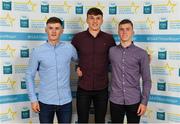 28 September 2019; Limerick Minor hurlers, from left, Ronan Lyons Cathal O'Neill and Patrick Kirby, on their arrival at the 2019 Electric Ireland Minor Star Awards. The Hurling and Football Team of the Year was selected by an expert panel of GAA legends including Alan Kerins, Derek McGrath, Karl Lacey and Tomás Quinn. The Electric Ireland GAA Minor Star Awards create a major moment for Minor players, showcasing the outstanding achievements of individual performers throughout the Championship season. The awards also recognise the effort of those who support them day in and day out, from their coaches to parents, clubs and communities. #GAAThisIsMajor  Photo by Seb Daly/Sportsfile
