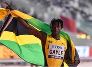 28 September 2019; Tajay Gayle of Jamaica celebrates after winning the Men's Long Jump during day two of the World Athletics Championships 2019 at Khalifa International Stadium in Doha, Qatar. Photo by Sam Barnes/Sportsfile