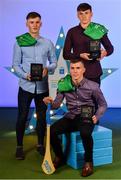 28 September 2019; Pictured are Limerick's Minor hurlers, from left, Ronan Lyons, Patrick Kirby and Cathal O'Neill who were named on the Electric Ireland Minor Hurling Team of the Year at the 2019 Electric Ireland Minor Star Awards. The Hurling Team of the Year was selected by an expert panel of GAA legends including Alan Kerins, Derek McGrath, Karl Lacey and Tomás Quinn. The Electric Ireland GAA Minor Star Awards create a major moment for Minor players, showcasing the outstanding achievements of individual performers throughout the Championship season. The awards also recognise the effort of those who support them day in and day out, from their coaches to parents, clubs and communities. #GAAThisIsMajor Photo by Seb Daly/Sportsfile