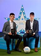 28 September 2019; Pictured are Tyrone's Minor footballer James Donaghy, left, and Monaghan's Minor footballer Ronan Boyle who were named on the Electric Ireland Minor Football Team of the Year at the 2019 Electric Ireland Minor Star Awards. The Football Team of the Year was selected by an expert panel of GAA legends including Alan Kerins, Derek McGrath, Karl Lacey and Tomás Quinn. The Electric Ireland GAA Minor Star Awards create a major moment for Minor players, showcasing the outstanding achievements of individual performers throughout the Championship season. The awards also recognise the effort of those who support them day in and day out, from their coaches to parents, clubs and communities. #GAAThisIsMajor Photo by Seb Daly/Sportsfile