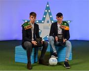 28 September 2019; Pictured are Kerry's Minor footballers Devon Burns, left, and Dylan Geaney who were named on the Electric Ireland Minor Football Team of the Year at the 2019 Electric Ireland Minor Star Awards. The Football Team of the Year was selected by an expert panel of GAA legends including Alan Kerins, Derek McGrath, Karl Lacey and Tomás Quinn. The Electric Ireland GAA Minor Star Awards create a major moment for Minor players, showcasing the outstanding achievements of individual performers throughout the Championship season. The awards also recognise the effort of those who support them day in and day out, from their coaches to parents, clubs and communities. #GAAThisIsMajor Photo by Seb Daly/Sportsfile