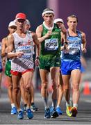 28 September 2019; Brendan Boyce of Ireland, centre, competing in the Men's 50km Race Walk during day two of the World Athletics Championships 2019 at The Corniche in Doha, Qatar. Photo by Sam Barnes/Sportsfile
