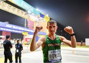 28 September 2019; Brendan Boyce of Ireland celebrates after competing in the Men's 50km Race Walk during day two of the World Athletics Championships 2019 at The Corniche in Doha, Qatar. Photo by Sam Barnes/Sportsfile