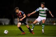 27 September 2019; Paddy Kirk of Bohemians in action against Ronan Finn of Shamrock Rovers during the Extra.ie FAI Cup Semi-Final match between Bohemians and Shamrock Rovers at Dalymount Park in Dublin. Photo by Stephen McCarthy/Sportsfile