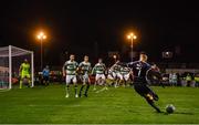 27 September 2019; Danny Mandroiu of Bohemians takes a free kick during the Extra.ie FAI Cup Semi-Final match between Bohemians and Shamrock Rovers at Dalymount Park in Dublin. Photo by Stephen McCarthy/Sportsfile