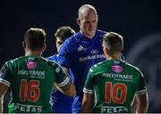 28 September 2019; Devin Toner of Leinster and Ian Keatley of Benetton following the Guinness PRO14 Round 1 match between Benetton and Leinster at Stadio Monigo in Treviso, Italy. Photo by Ramsey Cardy/Sportsfile