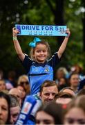 29 September 2019; Dublin supporter Hannah O'Brien, age 5, during the Dublin Senior Football teams homecoming at Merrion Square in Dublin. Photo by David Fitzgerald/Sportsfile