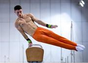 30 September 2019; Sport Ireland Campus, Dublin at the National Gymnastics Training Centre where Gymnastics Ireland announced the gymnasts competing at the upcoming 2019 World Championships in Stuttgart from 4th – 13th October. Pictured is Rhys McCleneghan, 20. Gymnasts also named as travelling to the World Championships are Adam Steele, 22, Meg Ryan, 17, Emma Slevin, 16, Kate Molloy, 15, and non-travelling reserve Jane Heffernan, 15. Photo by Stephen McCarthy/Sportsfile