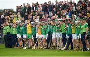29 September 2019; The Dunloy squad standing for the national anthem before the Antrim County Senior Club Hurling Final match between Cushendall Ruairí Óg and Dunloy at Ballycastle in Antrim. Photo by Oliver McVeigh/Sportsfile