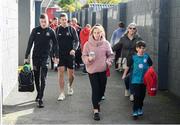 29 September 2019; Daniel Kelly, left, and Patrick McEleney of Dundalk arrive prior to the Extra.ie FAI Cup Semi-Final match between Sligo Rovers and Dundalk at The Showgrounds in Sligo. Photo by Stephen McCarthy/Sportsfile